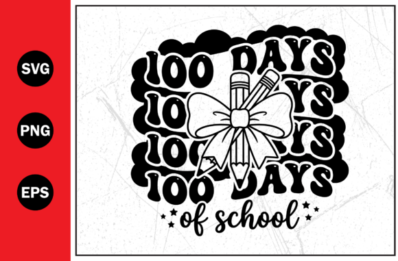 100 Days School Ribbon Bow Education Svg