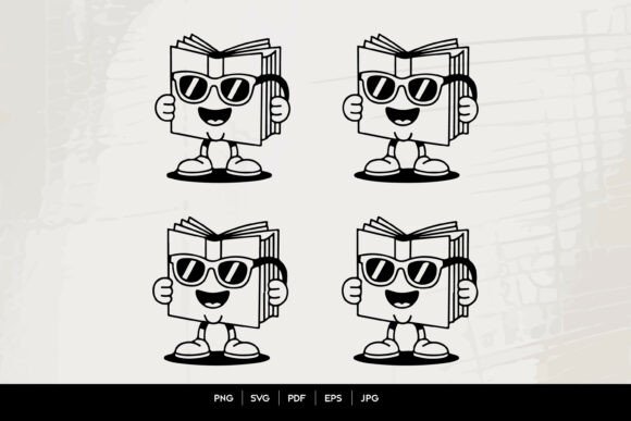 Cute Book Character SVG for Graphics and Crafts