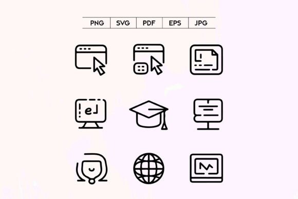 E Learning Icon Set: Graphics and Icons for Modern Branding