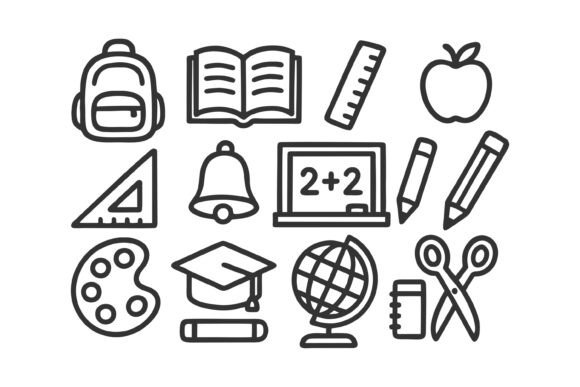 Education Icons Set for Graphics and Icons