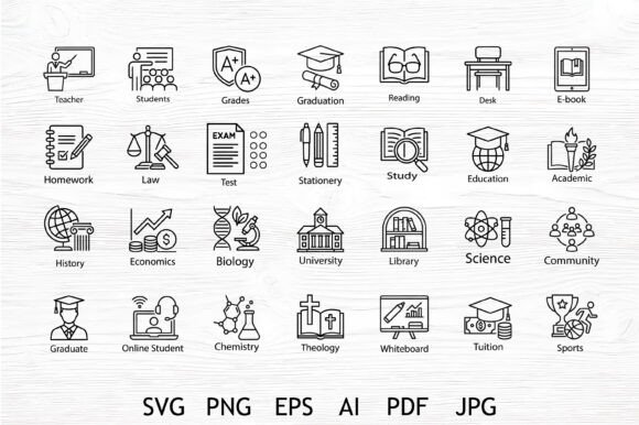 Education Line Icons Bundle Review