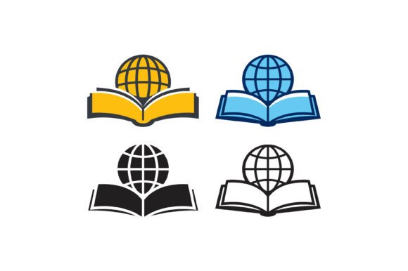 Global Learning Open Book Logo: Graphics for Educational Crafts