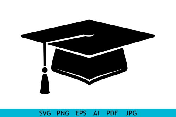 Graduation Cap Silhouette Vector Icon
