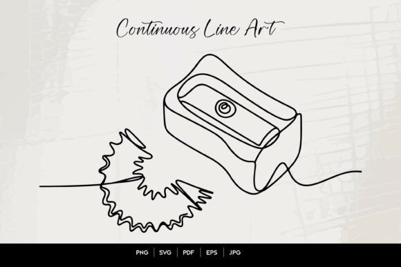 Pencil Sharpener Line Art: A Modern Graphic Design Asset for Creative Publishers