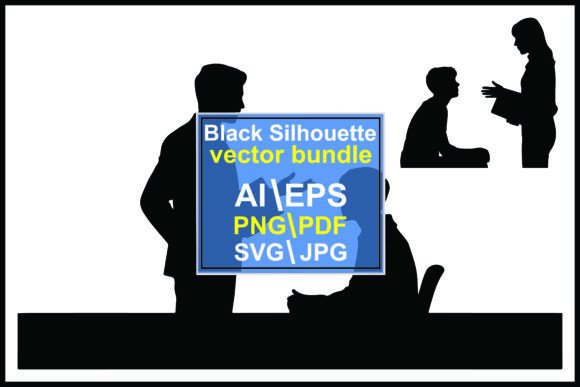 Silhouette Figures Conversation Teaching Graphics