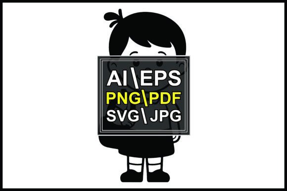 Silhouettes Cartoon Child Backpack Girl Graphics