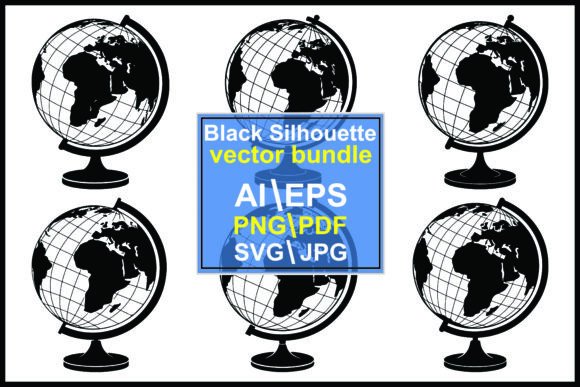 Silhouettes Globe on Stands – A Graphic Asset for Modern Illustrations
