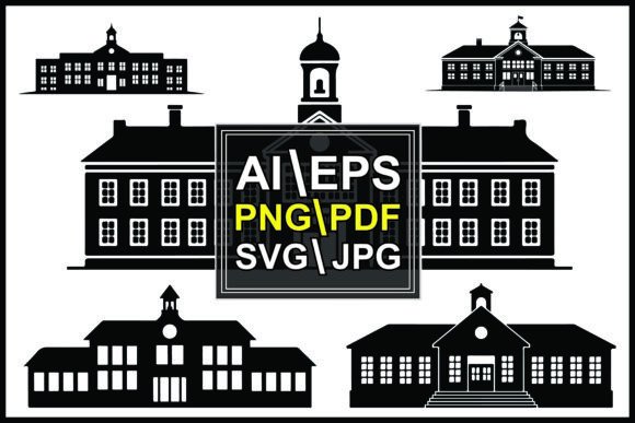 Silhouettes School Building: Graphics for Editorial Design