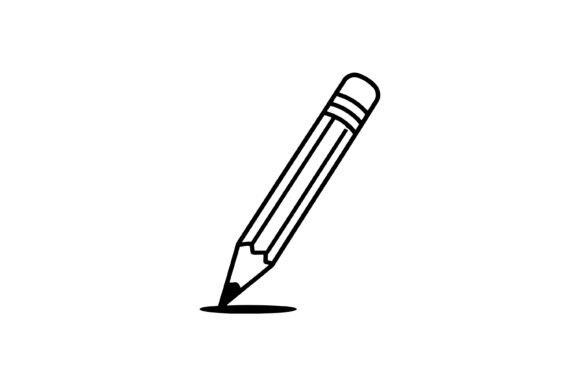 Simple Writing Pencil Icon Vector for Crafts and Graphics