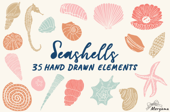 Summer Seashell Graphics for Local Business Branding