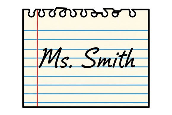 Teacher Notepad Name Script SVG Clipart