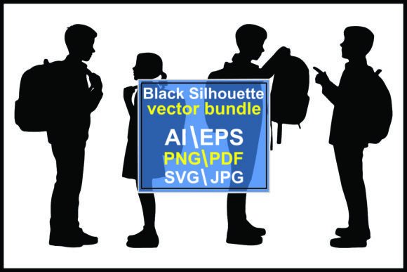 Using Silhouettes of Students Backpacks Standi in Your Handmade Projects